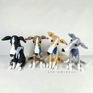 All amigurumi dogs are crocheted according to my pattern.