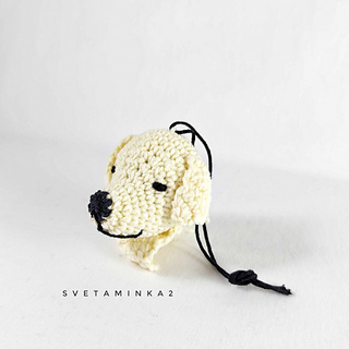 Keychain Dog Crochet Pattern Labrador Yellow.