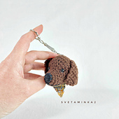 Keychain Dog Crochet Pattern Labrador Chocolate.