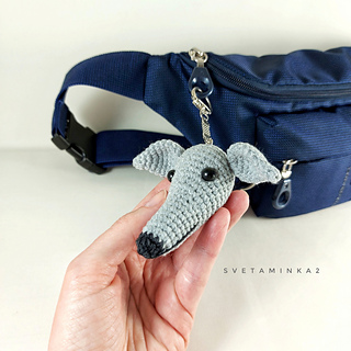 My sample is ~8 cm long using 2.5 mm hook and semi-cotton yarn: 50g/160m.