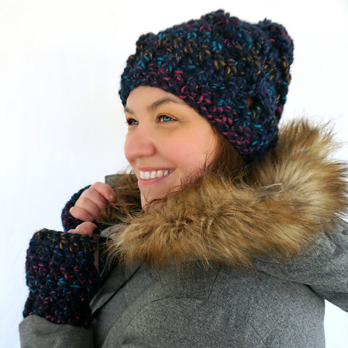 City Lights Hat and Mitts Set photo 1
