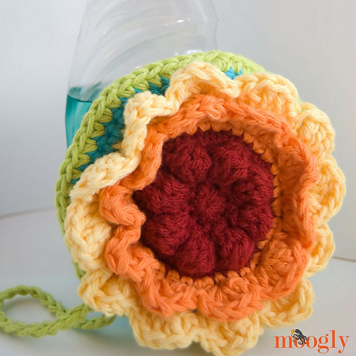 Rainbow Flower Scrubby Dishcloth photo 1