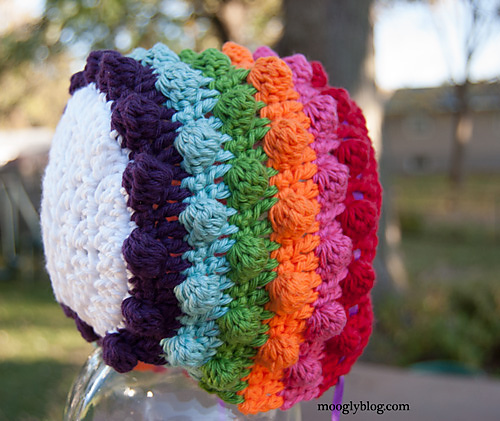 Blackberry Salad Striped Baby Bonnet photo 2