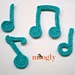 Music Note Crochet Appliques pattern 