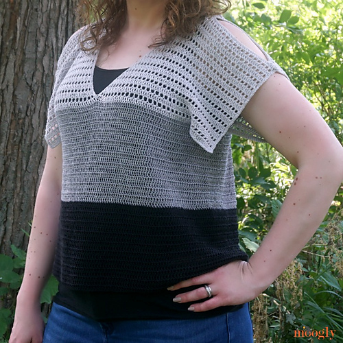 Easy Cold Shoulder V-Neck Top photo 3
