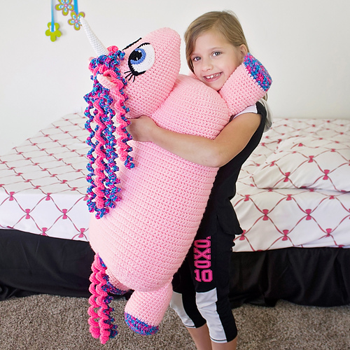 Ravelry Unicorn Body Pillow/Giant Stuffed Toy pattern by Joni Memmott