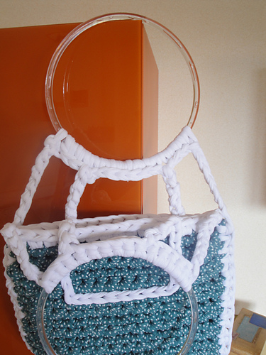 Green Polka Dot fabric yarn bag photo 2