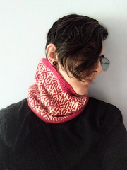 Way Home Cowl, fingering weight, narrow and tall version