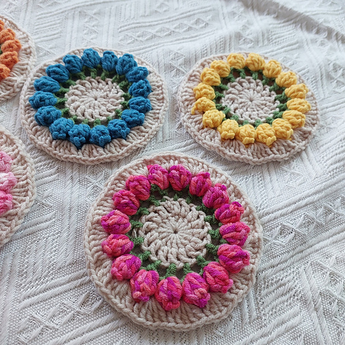 Ravelry: Tea tulip coaster pattern by Thao Homemade Crochet