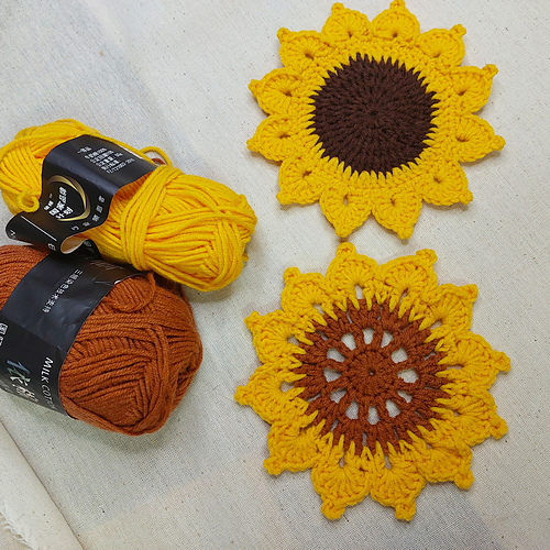 Quick sunflower coaster photo 7
