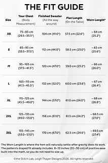 Sizing chart. Click in for full image.