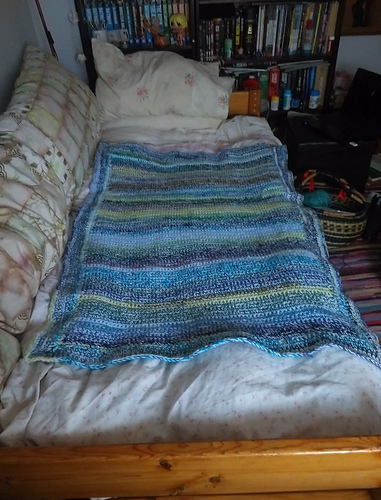 Baby Blue Scrap Yarn Blanket photo 6