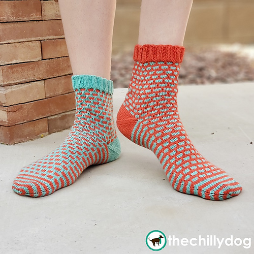 1 Sokkel 2 Sokker Rød Sokker Blå Sokker - The Chilly Dog