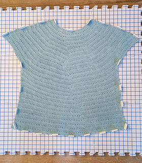 Blocking my first garment is a little stressful, not gonna lie.