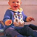 b6-20 a - Sweater with puppies pattern 