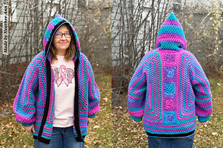 Colorful Crochet Hexagon Cardigan Pattern by The Stitch Queen Crochet - Sweater, Hoodie, Video Tutorial Written Pattern