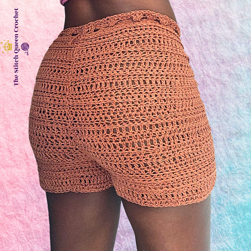Ravelry High Waisted Size Inclusive Crochet Shorts pattern by
