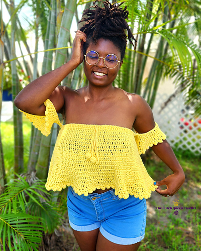 ロージーモンスター　チュールドット　tops Crochet_Yellow_Top_Pattern_-
