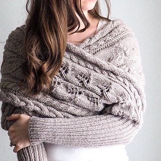 Ravelry: Wrapped Up In Cables Sweater Scarf pattern by Knitatude