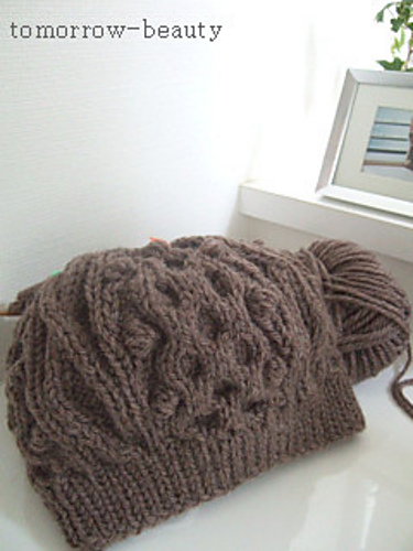 aran beret　アラン模様のベレー帽  다른 모습 2
