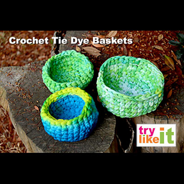 Ravelry Tye Dye Basket pattern by j. van lone trieschman