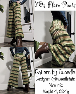 Ravelry: 70s Flare Pants pattern by Tweedle Tats