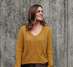 This sample has been worked with 11" / 27.5 cm of positive ease for an oversized fit.