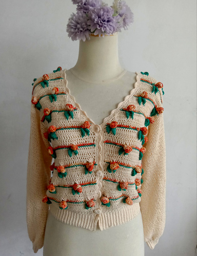 Flower garden cardigan
