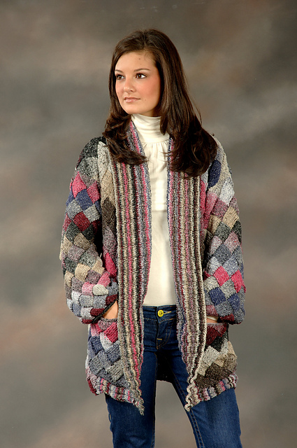 Long Entrelac Cardigan pattern 