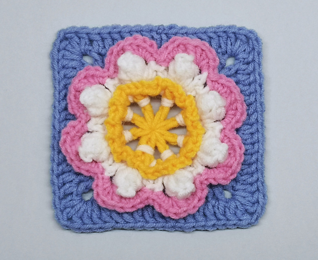 Square with 3D flower #78