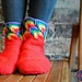 Rainbow Slipper Socks pattern 