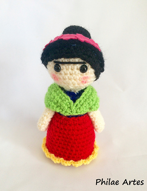frida kahlo crochet doll