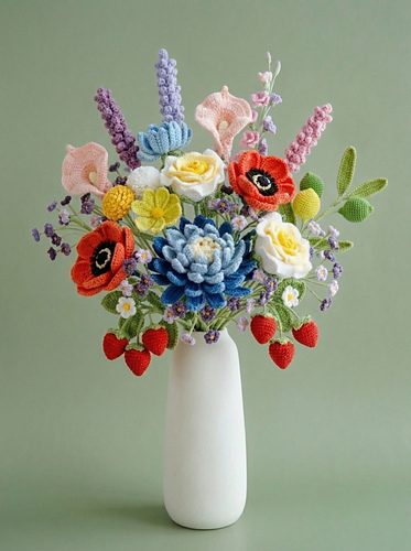 crochet dahlia flower bouquet