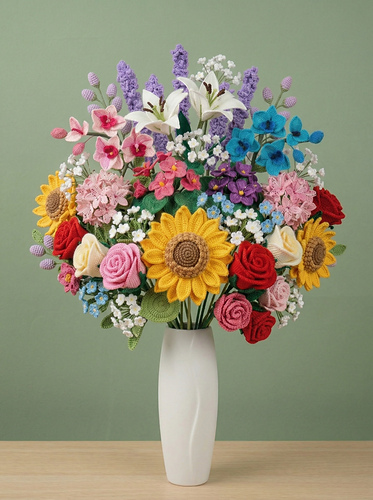 8 in 1 Crochet Flowers