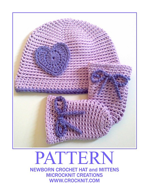 Ravelry Newborn Crochet Hat and Mittens SIMPLICITY pattern by Barbara