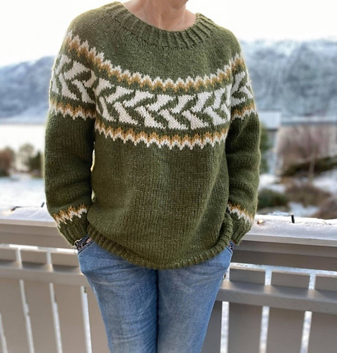 Løvblad Genser - Wenche Steffensen