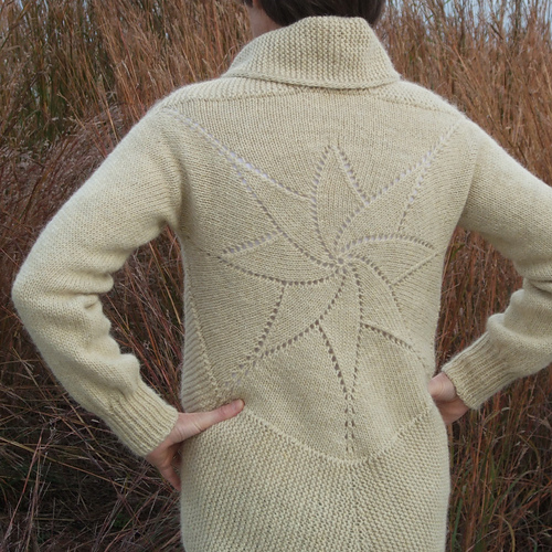Big Wrap Sweater with Lotus Design photo 2