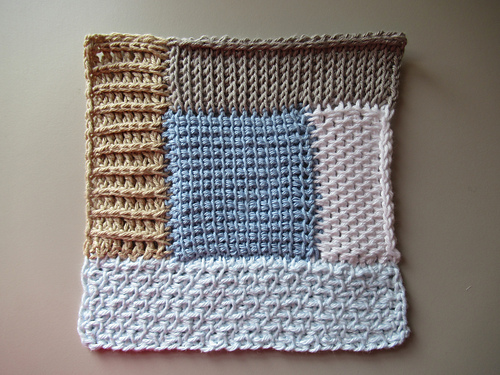 Tunisian Log Cabin Sampler Square