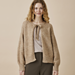 Raglan cardigan with dropped shoulder and tie pattern