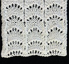 Trial and error: the original Peacock Tail pattern is at the very bottom, the pattern I liked and posted is at the very top.