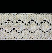 Detail of scarf knit with 1 white and 1 cream yarns held together