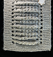 Weldon's Fluted Scarf - front side, blocked