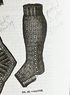Original engraving of 1884 gaiter