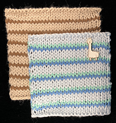 2 swatches of Single Row of Color technique