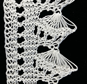 2 repeats of 12 Loop Shell: This shows how the edging looks as it's knitted.