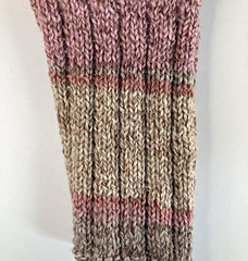 Unblocked swatch was handsome but needed blocking.