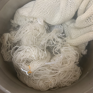 mordanting in alum (aluminum sulphate) with cream of tartar