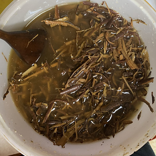 bark + boiling water