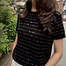 Black Sparkle Tee Knit pattern